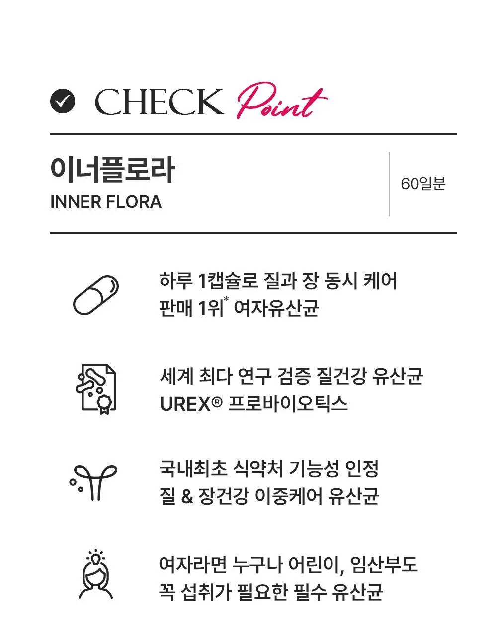 [호빵맨콜라보] 이너플로라 질유산균 60캡슐+호빵맨 스티커 상세페이지 8